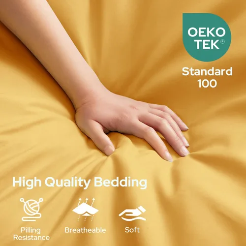 Vista 83 de HOMEIDEAS Sábanas de cama tamaño completo – Juego de 6 piezas (azul aguamarina) – Sábanas de ropa de cama de microfibra cepillada extra suave