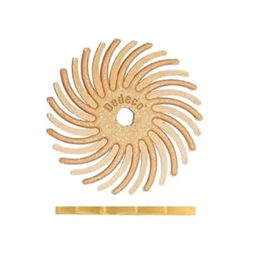 Vista 9 de Dedeco Sunburst - Discos de cerdas radiales (12 unidades, 3/4 pulgadas, curvados, grano azul 400 (fino), óxido de aluminio para pulido y acabado