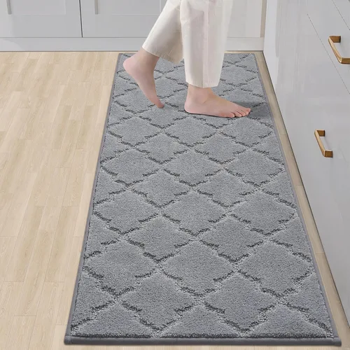Vista 59 de COSY HOMEER Alfombras suaves de cocina [2 piezas] para el frente del fregadero súper absorbentes, tapetes y tapetes de cocina de 20 x 30 pulgadas/20