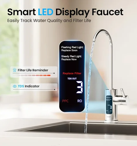 Vista 4 de KOVIET Sistema de ósmosis inversa, filtro de agua de ósmosis inversa sin tanque de 10 etapas 600 GPD, sistema de filtración de agua por ósmosis