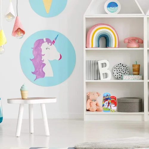 Vista 6 de Winterworm Juego de 6 muñecas rusas de madera con diseño de unicornio para decoración del hogar, juguetes apilables para cumpleaños