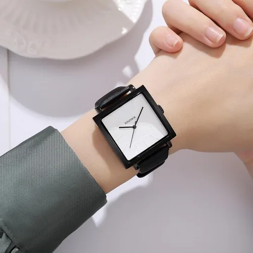 Vista 7 de Reloj de cuero impermeable para mujer, reloj de pulsera de cuarzo para muñecas pequeñas, diseño fino