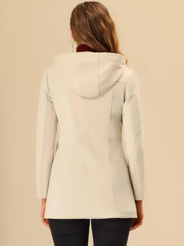 Vista 4 de Allegra K Abrigo de invierno casual con capucha para mujer
