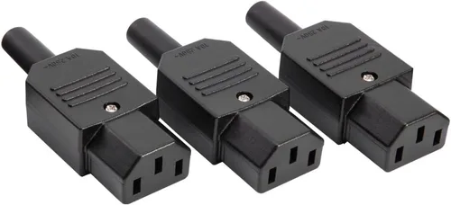 Vista 6 de Uxcell AC250V 10 A 3Terminals Panel Mount IEC320 C14 Enchufe C13 Plug conector adaptador, 3 piezas