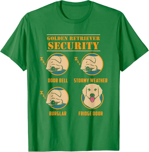 Vista 4 de Camisa Golden Retriever de seguridad Golden Retriever para perro divertido, Negro, S