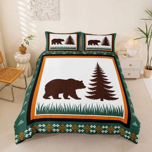 Vista 27 de Juego de ropa de cama con estampado de piel de vaca para niños, juego de funda de edredón con patrón de piel de vaca, juego de funda de edredón