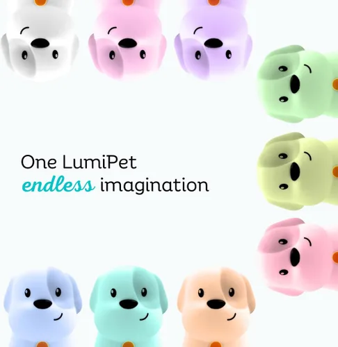 Vista 7 de Lumipets Pepper The Puppy Dog - Luz nocturna de silicona blanda para niños Bonita luz nocturna con control remoto y control táctil