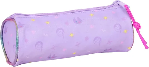 Vista 2 de safta Unicorn Academy - Estuche redondo para niños, ideal para niños de 5 a 14 años, cómodo y versátil, calidad y resistencia, 7.9 x 2.8 in, morado