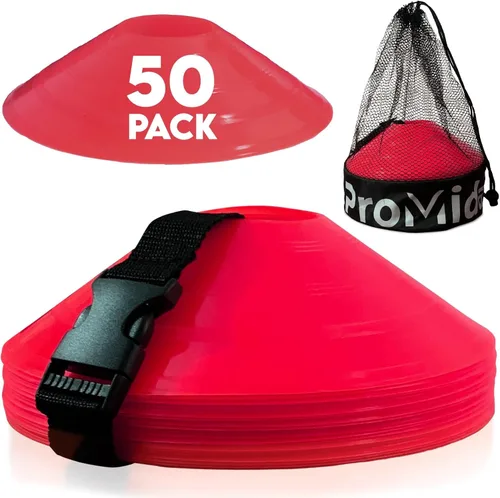 Vista 6 de Disc Soccer Cones for Training Kids - 25/50/100/200 Small Plastic Cones for Sports Training - Flexible Conos for Soccer Practice Equipment