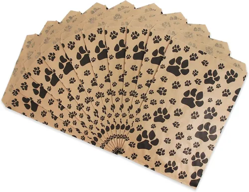 Vista 8 de CuteBox Pawprint - Bolsas de regalo de papel plano de estraza (100 unidades (6 x 9 pulgadas) para manualidades, recuerdos de fiesta, venta al por