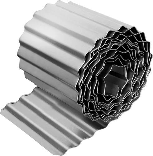 Vista 10 de Worth Bordes de jardín estrechos corrugados, 6" x 20 pies, bordes de paisajismo de acero galvanizado resistente, metal flexible para césped, tiras