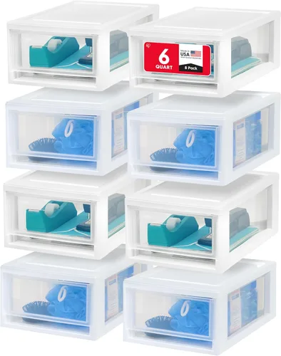 Vista 12 de IRIS USA Paquete de 2, 6 cuartos de galón pequeño organizador