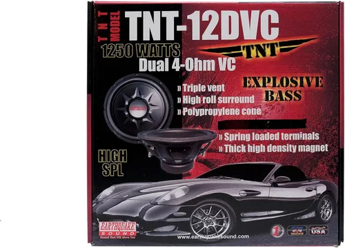 Vista 7 de Earthquake Sound TNT-12DVC Subwoofer de 12 pulgadas con doble bobina de voz de 4 ohmios, rojo, negro, blanco