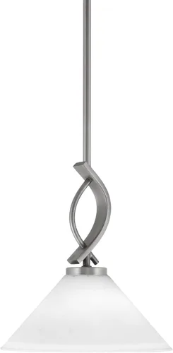 Vista 131 de Toltec Lighting Cavella Stem Colgado Mini colgante, acabado grafito, vidrio de muselina blanca de 4 pulgadas