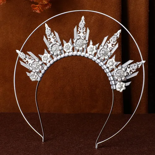 Vista 5 de Diadema de corona dorada con halo Diadema con pinchos, corona de halo Surburst