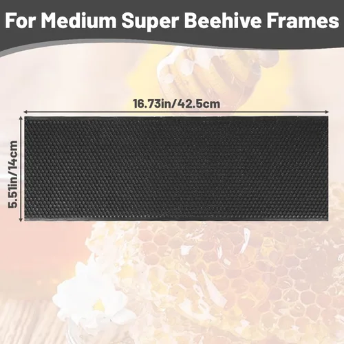 Vista 6 de Hojas de base de abeja para marcos de abejas, hojas de base revestidas de cera de abeja, hojas de base de colmena, hojas de base de colmena
