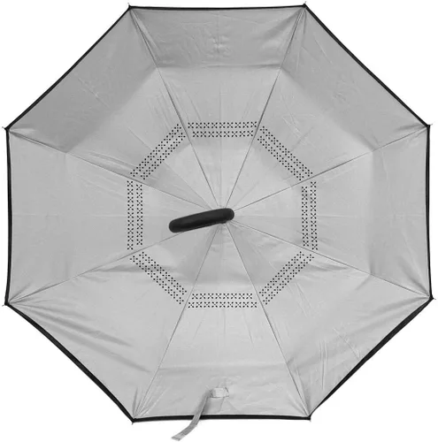 Vista 6 de Paraguas invertido a prueba de viento para hombres y mujeres, apertura y cierre automáticos, gris), AD-001