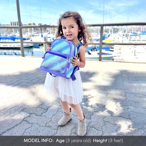 Vista 4 de mibasies Mini mochila para niñas y niños, monedero arcoíris