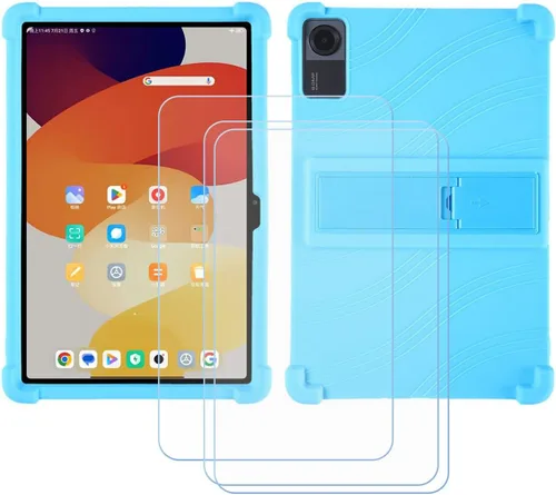 Vista 9 de TPU Cover for Lenovo Idea Tab Pro Gen 2 + 3 HD Tempered Glass, Silicone Shell Bumper Protective Back Case - 9 Hardness Anti-Scratch Screen Protector