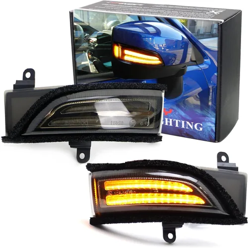 Vista 10 de iJDMTOY JDM Spec Blanco/Ámbar Switchback Intermitente Secuencial LED de Espejo Lateral DRL Conjunto de Luz de Señal de Giro Compatible con Subaru