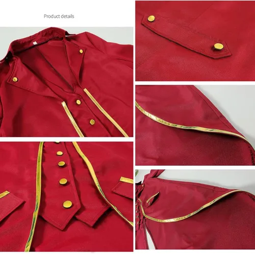 Vista 2 de Steampunk - Chaqueta de abrigo vintage para hombre abrigo gótico victoriano uniforme de Halloween disfraz de príncipe