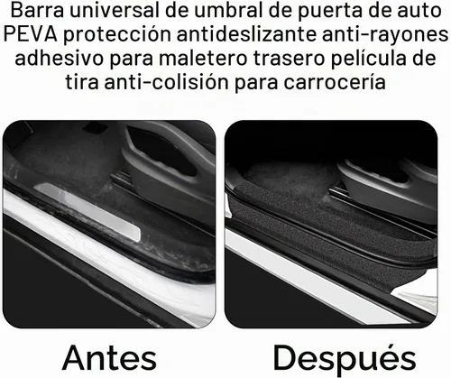 Vista 5 de Ajxn Protector antideslizante de entrada de puerta de automóvil, 16.4 pies protector adhesivo DIY para umbral de puerta de automóvil, cubierta