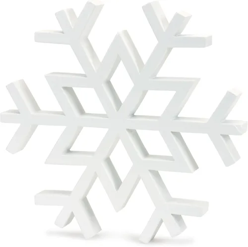 Vista 3 de Melrose 84308 - Figura de copo de nieve, 2 unidades, madera