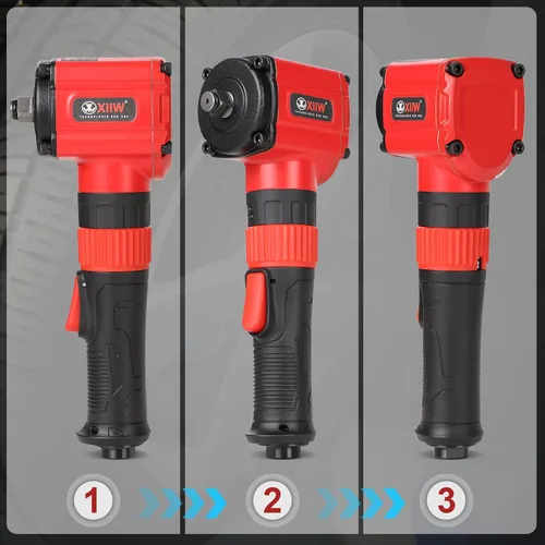 Vista 7 de XIIW Llave de impacto angular de 1/2 pulgada, par máximo de 910 pies-libras, diseño compacto y ligero de 3.63 lb, pistola de aire de impacto mini