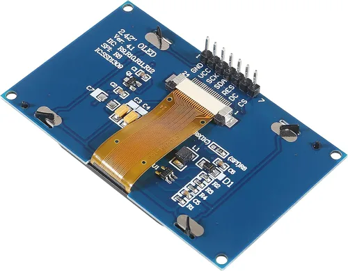 Vista 7 de 2 unids 2.42 pulgadas 128x64 OLED LCD módulo SSD1309 7 Pin SPI/IIC I2C interfaz serie para Arduino UNO R3 (luz azul)
