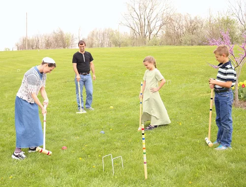 Vista 8 de Juego de Croquet Deluxe para 8 jugadores con bolsa de transporte (ocho asas de 28 pulgadas)