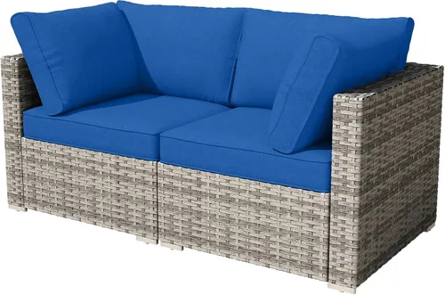 Vista 48 de HOOOWOOO Patio Sectional Furniture Set,2 Piece Couch Set with 2 Matching Armless Chairs(Beige)