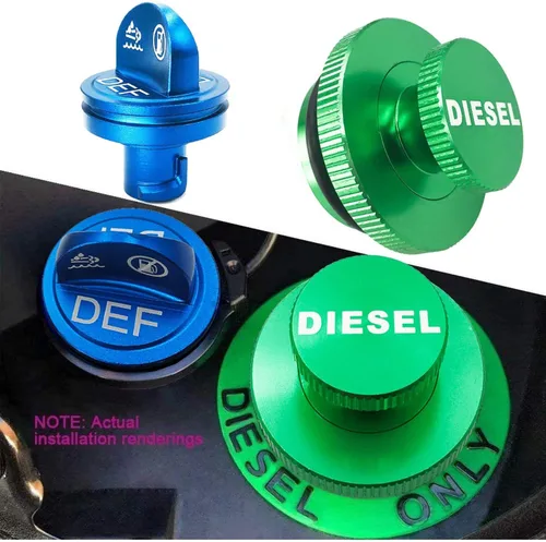 Vista 3 de Fácil de sostener, tapa de depósito de combustible diésel de aluminio para Dodge, magnetismo oculto y tapa de combustible diésel Ram y cuerda