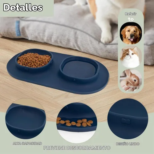 Vista 4 de Cuencos de comida para perros, cuencos para mascotas y cuencos de agua para perros con antiderrames y antideslizantes, cuencos alimentadores