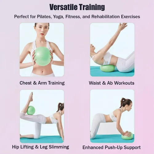 Vista 4 de Pelota de ejercicio pequeña de 9 pulgadas, mini pelota de pilates antideslizante para estabilidad, fitness, estiramiento y entrenamiento de fuerza