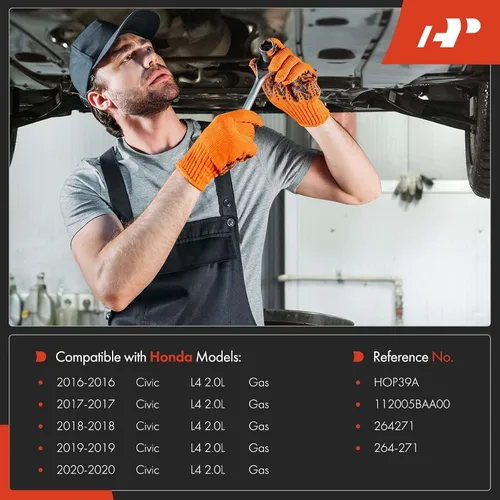 Vista 2 de A-Premium Cárter de aceite de motor con tapón de drenaje compatible con Honda Civic 2016 2017 2018 2019 2020 L4 2.0L