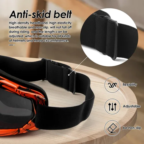 Vista 6 de Gafas de motocicleta ATV para motocross, para bicicleta de tierra, antiarañazos, UV400, protección para los ojos, gafas para todoterreno