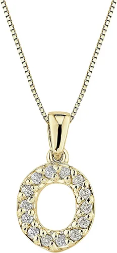 Vista 78 de Collar colgante con letra inicial de diamantes en oro amarillo de 14k (1/10 quilates) 18 pulgadas