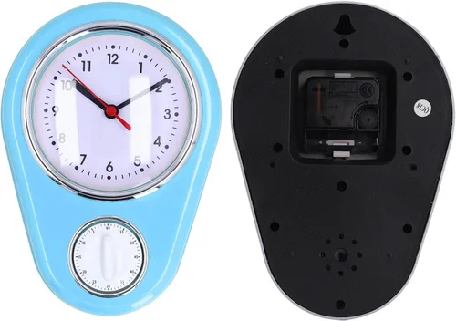 Vista 8 de Reloj de pared de 9 pulgadas, temporizador de cocina retro, temporizador de pared de cuenta regresiva de pared, reloj de pared de cocina, mini reloj
