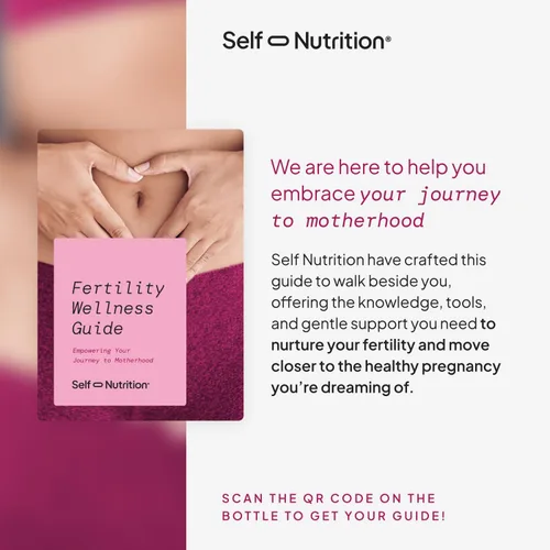 Vista 7 de Apoyo para la fertilidad de SELF NUTRITION para mujeres Concepción para ella, coenzima Q10, ashwagandha, mioinositol y más Apoyo