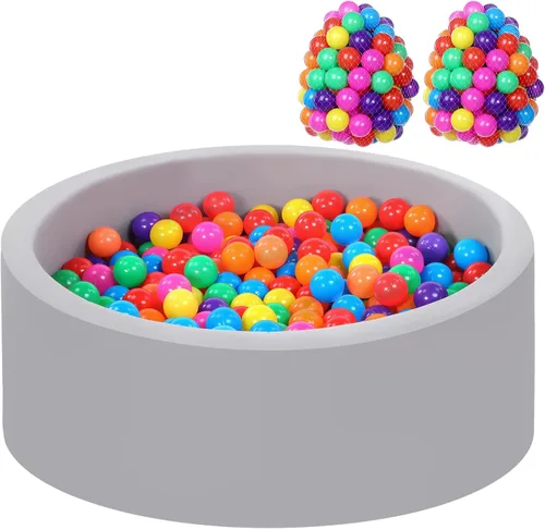 Vista 14 de Wilwolfer Piscina de bolas de espuma para bebés de Wilwolfer para niños pequeños: 47.2 x 13.8 pulgadas, piscina de bolas extra grande para niños