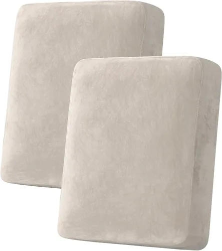 Vista 107 de H.VERSAILTEX Funda de cojín elástica de terciopelo para sofá, funda de cojín de felpa para cojines de silla, protector de muebles, cojín de asiento