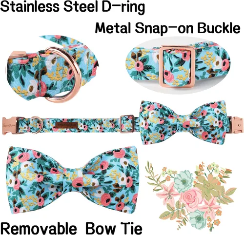 Vista 52 de Unique style paws - Collar para perros con corbatín, collar ajustable para perros y gatos, pequeño, mediano y grande