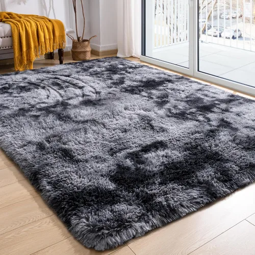 Vista 183 de Softlife Alfombra naranja para dormitorio, alfombra de felpa esponjosa para sala de estar para niñas, alfombra lanuda para niños, alfombra suave