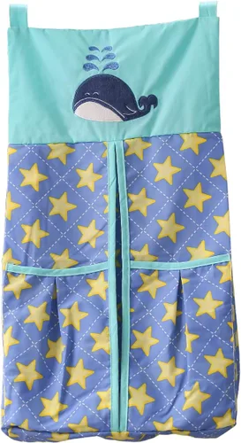 Vista 2 de Bolsa organizadora apiladora de pañales para cuna de bebé, diseño de ballena azul, 1 unidad, organizador de pañales de bebé de gran capacidad