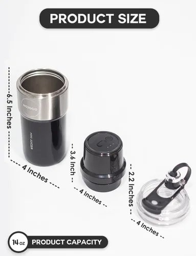 Vista 14 de MOJOCO Licuadora personal para batidos – Licuadora aislada al vacío para frutas y verduras – Licuadoras portátiles recargables con hoja de acero