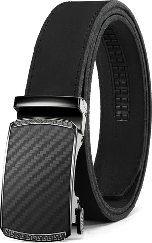 Vista 46 de CHAOREN Cinturón para hombre de cuero con trinquete - Ajuste personalizable, estilo sin esfuerzo (35 mm)