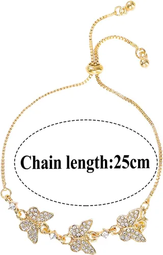 Vista 3 de FUELEGO Pulsera de mariposa para mujeres y niñas, ajustable, exquisita, circonita, mariposa, joyería de cumpleaños para mujeres