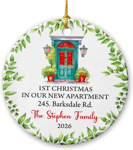 Vista 11 de Adorno de 1ª Navidad como el señor y la señora 2025, adorno de cerámica casado nuestra primera Navidad, adorno personalizado de Mr & Mrs para Adorno