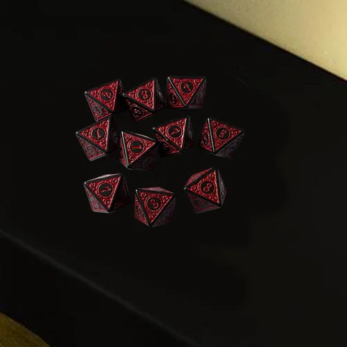 Vista 3 de Juego de 10 dados de 8 caras de 8 caras, suministros de fiesta, dados poliédricos acrílicos D8, dados de 0.59 pulgadas para fiesta, bar, juego