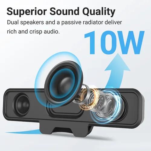 Vista 2 de Inwa Altavoces de computadora para PC de escritorio, altavoces de monitor USB con clip, barra de sonido de computadora con cable para computadora